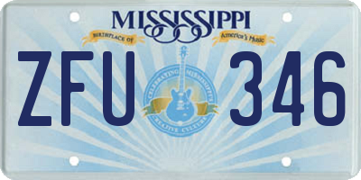 MS license plate ZFU346