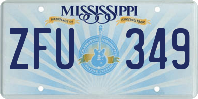 MS license plate ZFU349