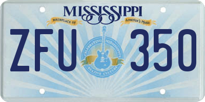 MS license plate ZFU350