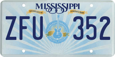 MS license plate ZFU352