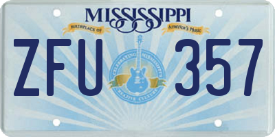 MS license plate ZFU357