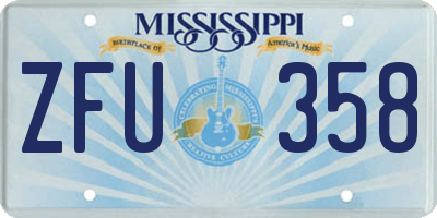 MS license plate ZFU358