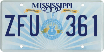 MS license plate ZFU361