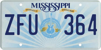 MS license plate ZFU364