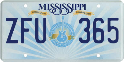 MS license plate ZFU365