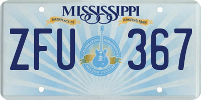 MS license plate ZFU367