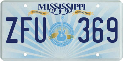 MS license plate ZFU369