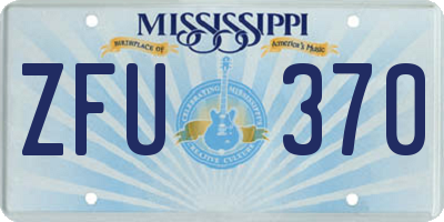 MS license plate ZFU370