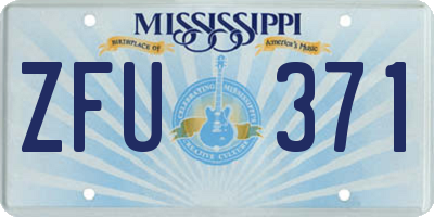 MS license plate ZFU371