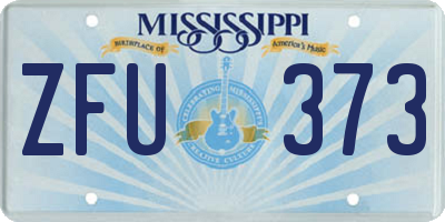 MS license plate ZFU373