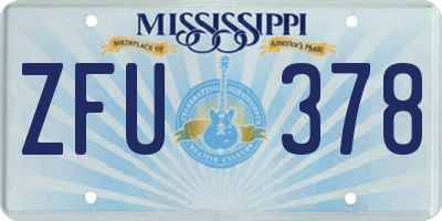 MS license plate ZFU378