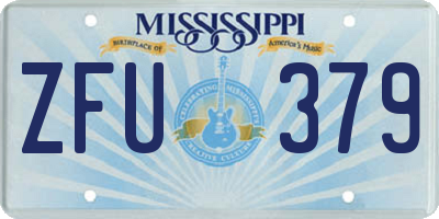 MS license plate ZFU379