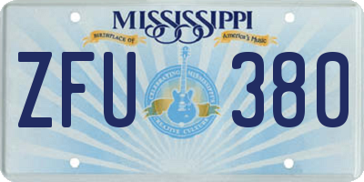 MS license plate ZFU380