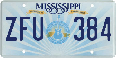 MS license plate ZFU384