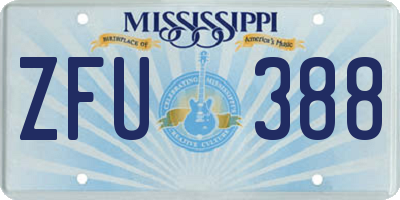 MS license plate ZFU388