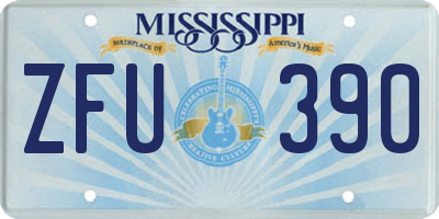 MS license plate ZFU390