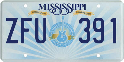 MS license plate ZFU391