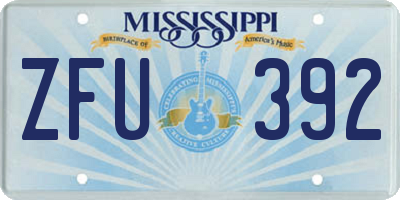 MS license plate ZFU392