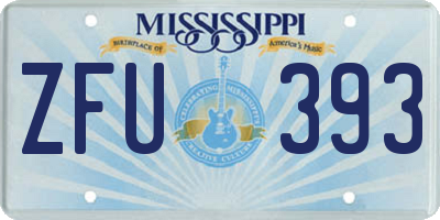 MS license plate ZFU393