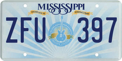 MS license plate ZFU397