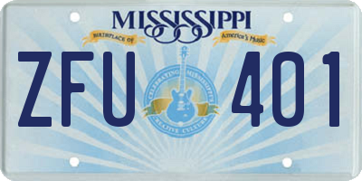 MS license plate ZFU401