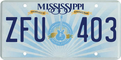 MS license plate ZFU403