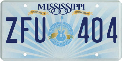 MS license plate ZFU404
