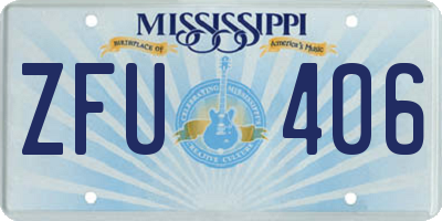 MS license plate ZFU406