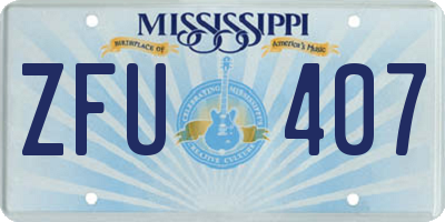 MS license plate ZFU407