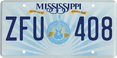 MS license plate ZFU408