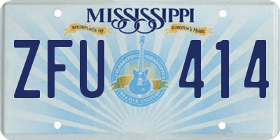 MS license plate ZFU414