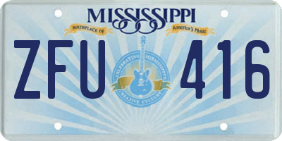 MS license plate ZFU416