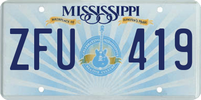 MS license plate ZFU419