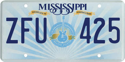 MS license plate ZFU425