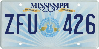 MS license plate ZFU426