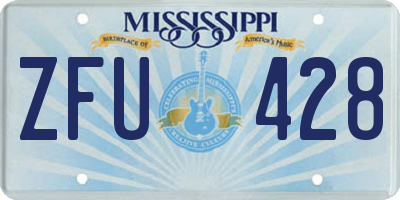 MS license plate ZFU428