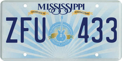 MS license plate ZFU433