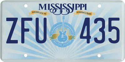 MS license plate ZFU435