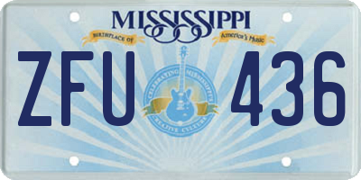 MS license plate ZFU436