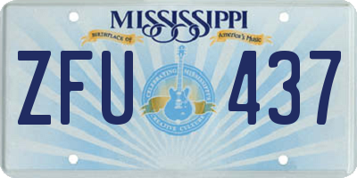 MS license plate ZFU437