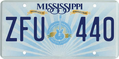 MS license plate ZFU440