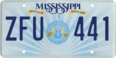 MS license plate ZFU441