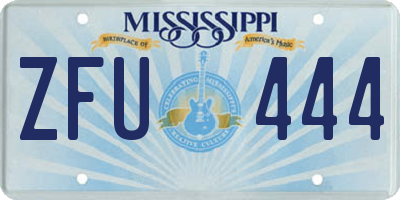 MS license plate ZFU444