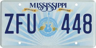 MS license plate ZFU448