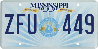 MS license plate ZFU449