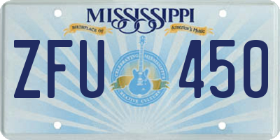 MS license plate ZFU450