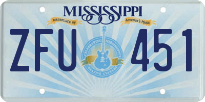 MS license plate ZFU451