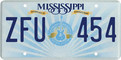 MS license plate ZFU454