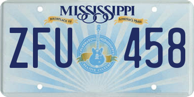 MS license plate ZFU458