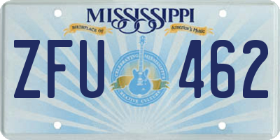 MS license plate ZFU462